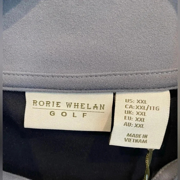 Rorie Whelan Golf Sporty 1/4 Zip Pullover Jacket Black Stretch Men’s XXL NEW - Picture 6 of 11